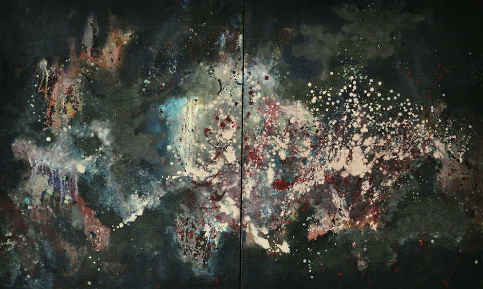 Dyptique Huile Sur Toile 162x100